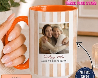Personalized Vintage Photo Birthday Mug, Custom Text Mug BK000262