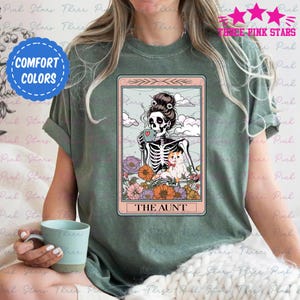 Chemise couleurs confort carte de tarot de la tante, cadeau tante E5896