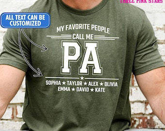 Camiseta/sudadera personalizada para papá, camiseta personalizada para papá con nombres de niños, camiseta "Mis personas favoritas me llaman papá" E9732