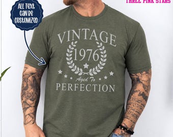 Personalized 1976 Birthday Shirt/ Sweatshirt, Custom Vintage Birthday Shirt E10847