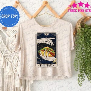 Top court taco carte tarot, t-shirt court taco mystique sorcière, cadeau amateur de tacos, t-shirt du mardi taco E5285
