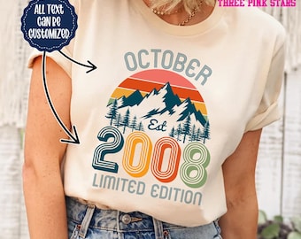 Personalized 2008 Birthday Shirt/Sweatshirt, Custom Retro 18th Birthday Shirt E10731