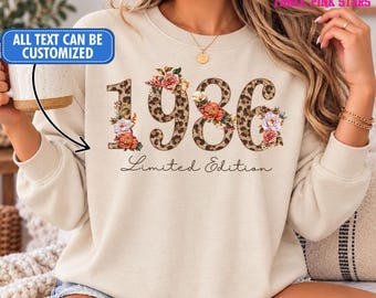 Personalized Birthday Sweatshirt/ Shirt, Custom 1986 Birthday Shirt E10836