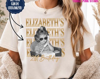 Personalized 21st Birthday Party Shirt, Custom Photo Birthday Shirt, Picture Birthday Squad Shirt E10748