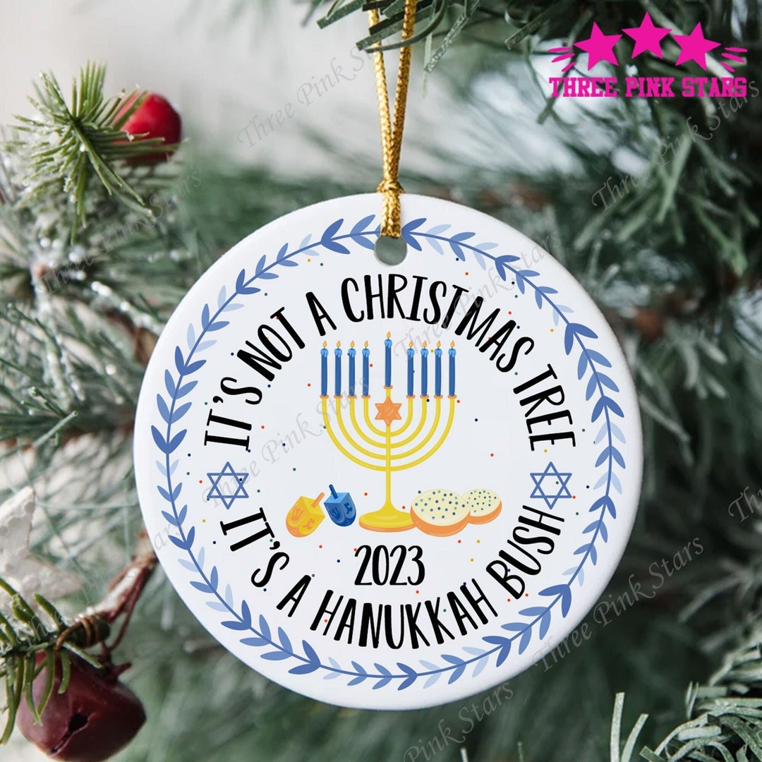 Hanukkah Bush Ornament, Hanukkah Ornament, Jewish Star Ornament