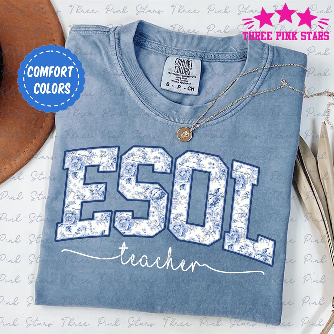 Toile ESOL Teacher Comfort Colors Shirt, English Teacher Shirt, Teacher ...
