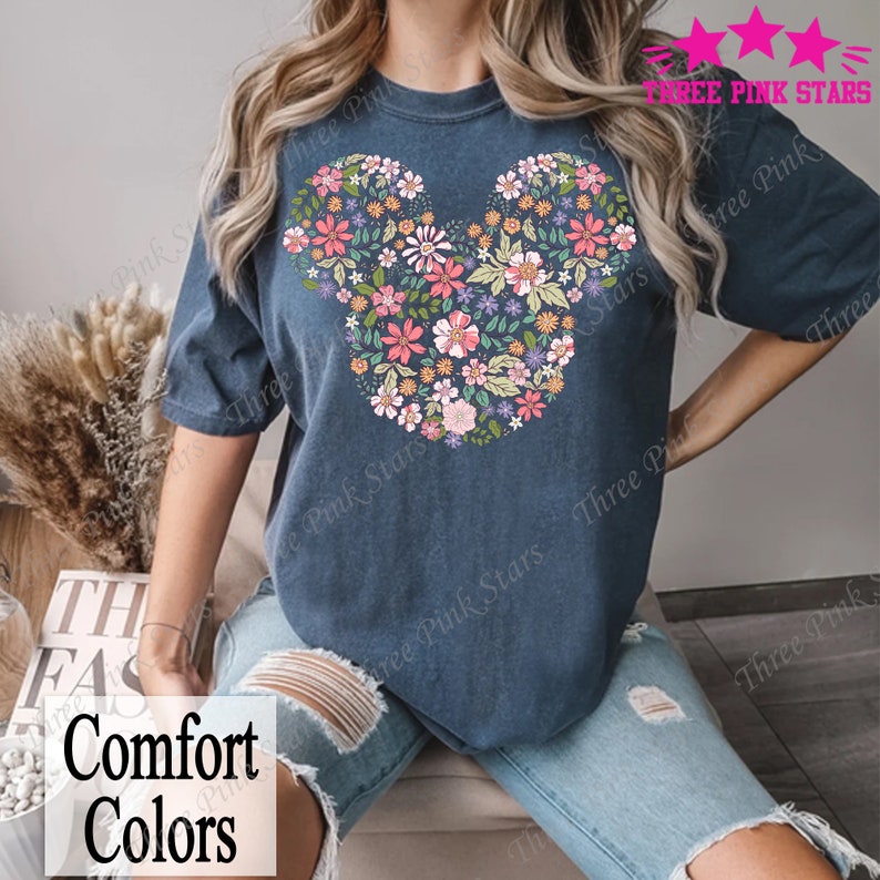 Epcot Flower And Garden Festival Comfort Colors Shirt, Flower Mickey Head Shirt E4146 image 4