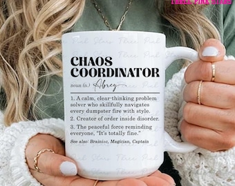 Gepersonaliseerde chaoscoördinatormok, baas cadeaus, waardering kantoormanager E8142