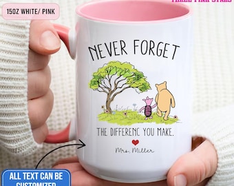 Personalized Teacher Mug, Teacher Appreciation Gift, Funny Teacher Winnie The Pooh Mug E9842
