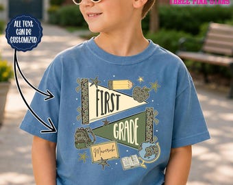 Personalized First Grade Youth Shirt, Custom 1st Grade Name Kids Back To School T-Shirt E10363