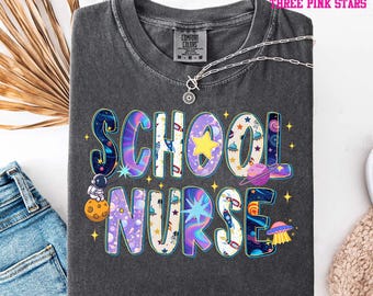 Galaxy School Nurse Shirt, Space Nursing Student Gift E10378