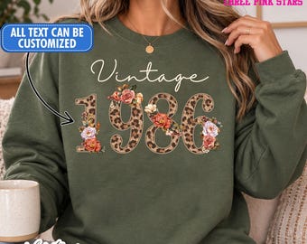 Personalized Birthday Sweatshirt/ Shirt, Custom 1986 Birthday Shirt E10835