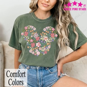 Epcot Flower And Garden Festival Comfort Colors Shirt, Flower Mickey Head Shirt E4146 image 2