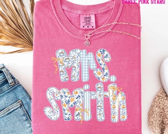 Personalized Fall Teacher Shirt, Custom Toile Autumn Teacher Name Team Shirt E10379