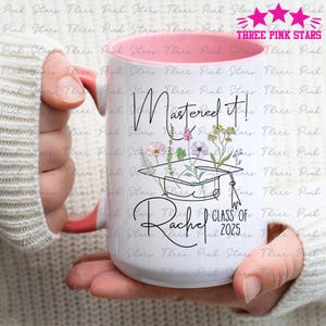 Mug personnalisé diplôme de maîtrise, cadeau de remise des diplômes de maîtrise, cadeau de maîtrise, cadeau de remise de diplôme universitaire pour elle E6573