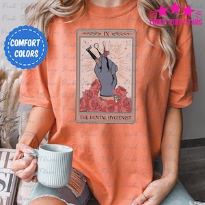 Camiseta de cores confortáveis para assistente de dentista, camiseta de dentista, camiseta de higiene dental, presente para dentista E6206