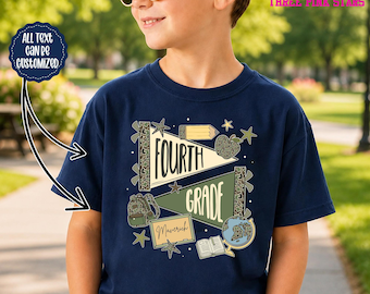 Personalized Fourth Grade Youth Shirt, Custom 4th Grade Name Kids Back To School T-Shirt E10366