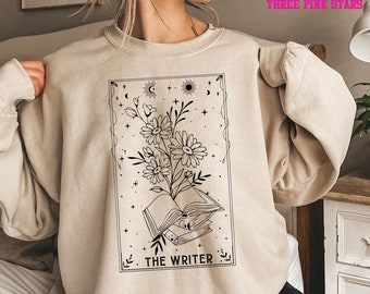 Writer Sweatshirt The Writer Tarot, Shirt for Author, Journalist Gift Tee, Novel Writing Gift, Novelist Sweatshirt 000104