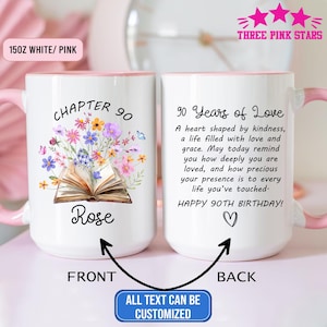 Personalized 90th Birthday Mug, Chapter 90 Birthday Coffee Cup E9229