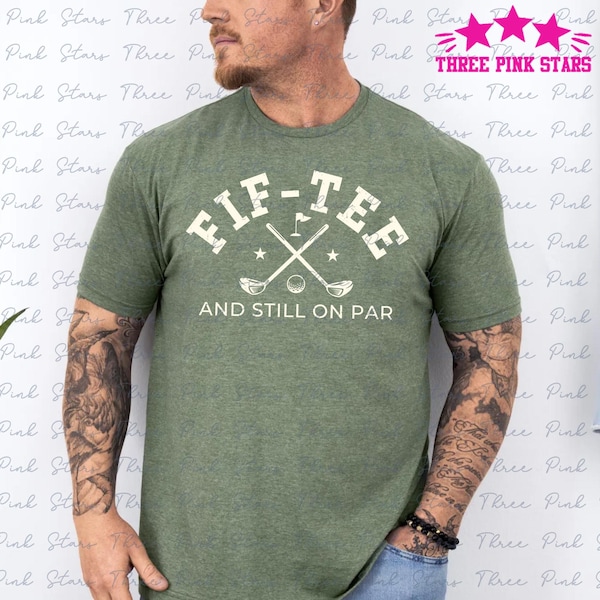 50th Birthday Golf Shirt, 50th Birthday Gift, Golfing Gift For 50th, Fif-Tee Shirt, Grandpa Gift, Gift for Dad E6104