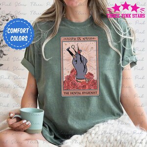 Camiseta de cores confortáveis para assistente de dentista, camiseta de dentista, camiseta de higiene dental, presente para dentista E6206