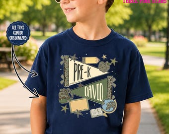 Personalized Pre K Youth Shirt, Custom Pre K Name Kids Back To School T-Shirt E10367
