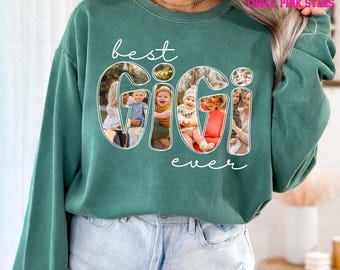 Personalized Gigi Photo Sweatshirt/ Shirt, Custom Gigi with Kids Picture Shirt BK000360