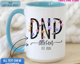 Taza personalizada de graduación DNP, taza de doctorado en enfermería, regalo de doctorado E9738