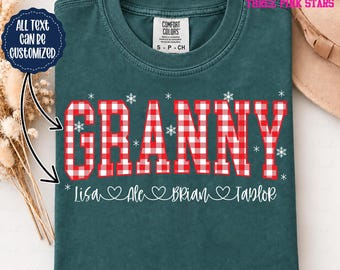 Personalized Granny Sweatshirt/ Shirt, Custom Granny Christmas with Kids Names Shirt E10738