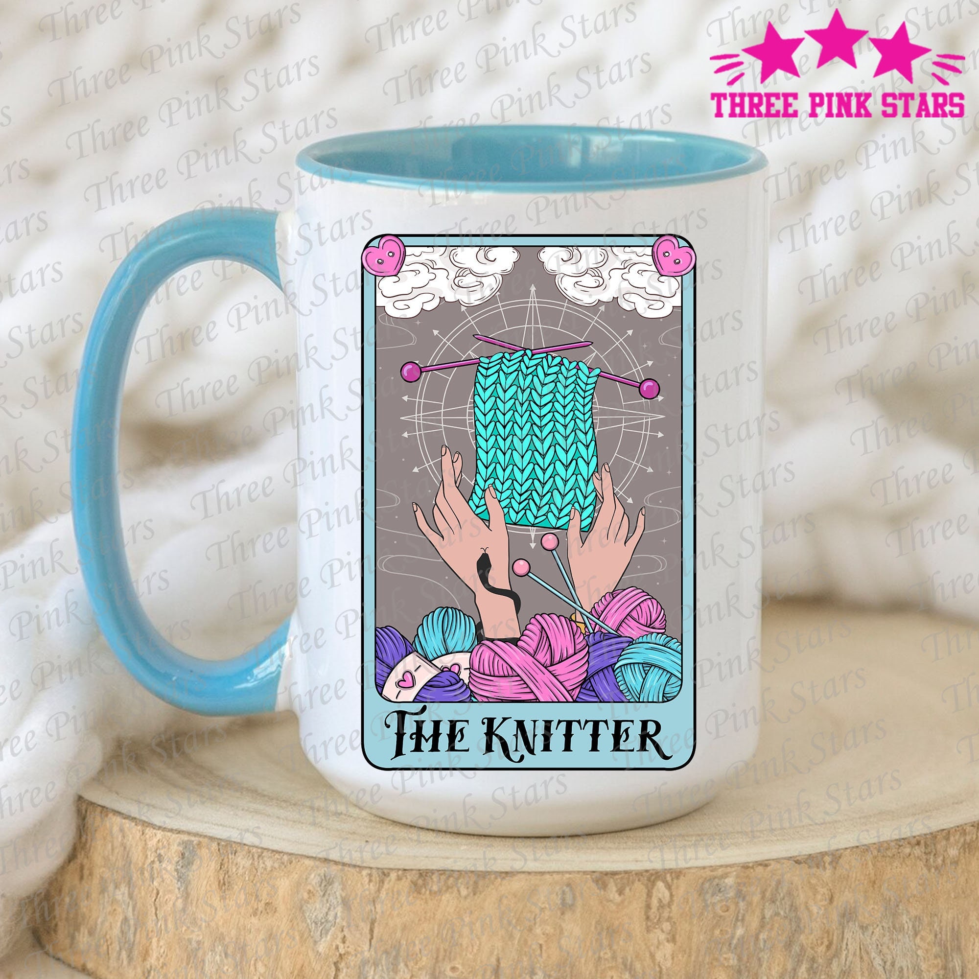 Knitter Tarot Card Mug, Crochet The Knitter Tarot Card Mug, Knitter Gift, Crafting, Knitting Lover Gift E4974