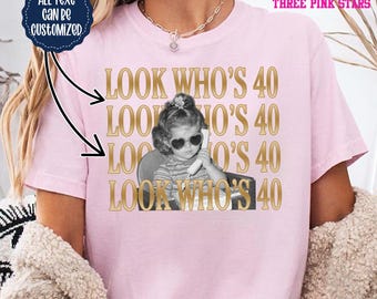 Personalized Vintage Birthday Photo Shirt, Custom 40th Birthday Shirt E10750