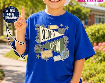Personalized Second Grade Youth Shirt, Custom 2nd Grade Name Kids Back To School T-Shirt E10364