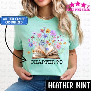 Personalized 70th Birthday Shirt, Chapter 70 Shirt For Women, Best Friend 70 Bday Gift, Gift for Book Lover E8966