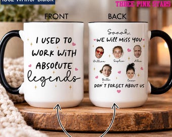 Personalized Coworker Mug, Retirement Mug, Custom Team Photo Names Mug, Leaving Job Gift, Thank you Gift E10823