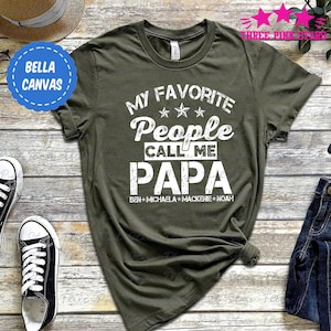 Personalisiertes Papa Shirt, benutzerdefiniertes Papa Shirt mit Kindernamen Shirt, Geschenk für Papa, meine Lieblingsmenschen nennen mich Papa E6799