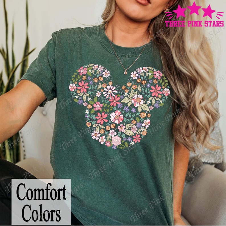 Epcot Flower And Garden Festival Comfort Colors Shirt, Flower Mickey Head Shirt E4146 image 5