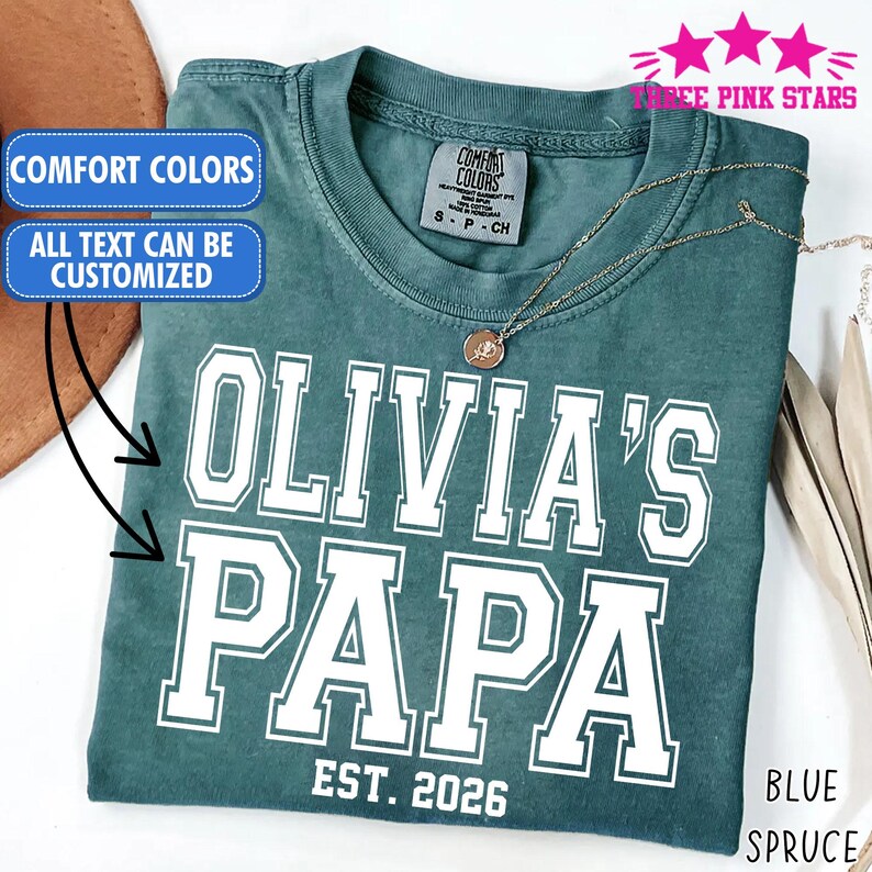Personalized Papa Father's Day Gift, Papa Shirt With Kid Name, Custom ...