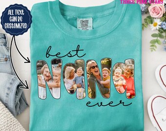 Personalized Nana Photo Shirt, Custom Nana with Kids Picture Shirt BK000360