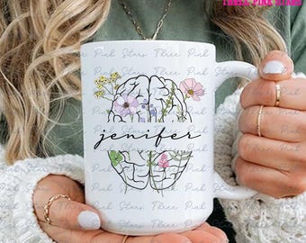 Gepersonaliseerde neurowetenschapsmok, neuro ICU-verpleegkundige koffiemok, aangepaste hersendokter cadeau, neurologie neurobiologie cadeau E5961