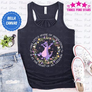 Floral Figment Tank Top, Figment Epcot Tank Top, Mascot of the Imagination Tank E5230