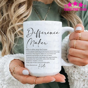 Personalized Difference Maker Mug, Mentor Appreciation Gift, Leader Gift, Gift for Teacher, Thank You Gift, Leaving Gift