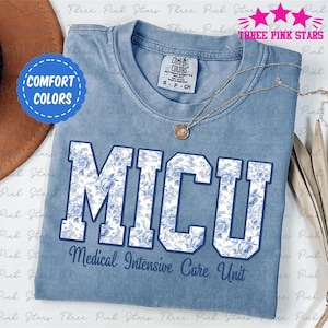 Shirt verpleegkundige comfortkleuren Toile Micu, shirt medische IC-verpleegkundige, cadeau MICU-verpleegkundige, shirt medische intensive care E6595