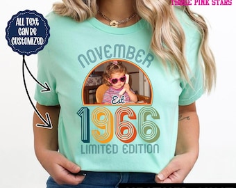 Personalized 1966 Birthday Photo Shirt/ Sweatshirt, Custom Retro 60th Birthday Shirt E10734