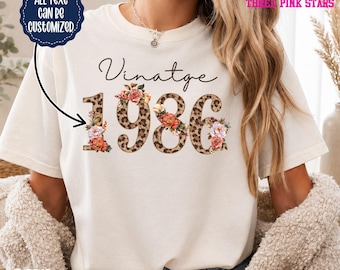 Personalized Vintage Birthday Shirt, Custom 1986 Birthday Shirt E10835