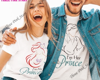 Little Mermaid Couple Shirts, Princess Ariel And Prince Eric Shirt, Her Prince Eric, His Ariel, E4409, E4410
