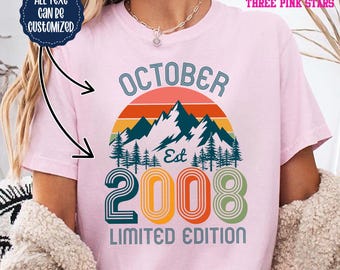 Personalized 2008 Birthday Shirt, Custom Retro 18th Birthday Shirt E10731