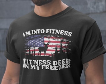 Deer Hunting Shirt, American Flag Hunting T-shirt, Hunting Shirt For Men, Buck Hunting Tee, Gift For Hunting Husband E4016