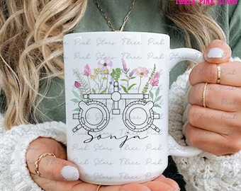 Personalized Optometry Mug, Ophthalmologist Mug, Optometrist Gift, Ophthalmology Tech Mug E6331