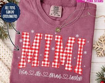Personalized Christmas Mimi Sweatshirt/ Shirt, Custom Mimi with Kids Names Shirt E10736