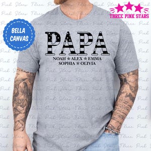 Camisa personalizada com a bandeira do papai, camisa com a bandeira americana do papai, camisa personalizada do papai com nomes de crianças, presente para o papai E6836
